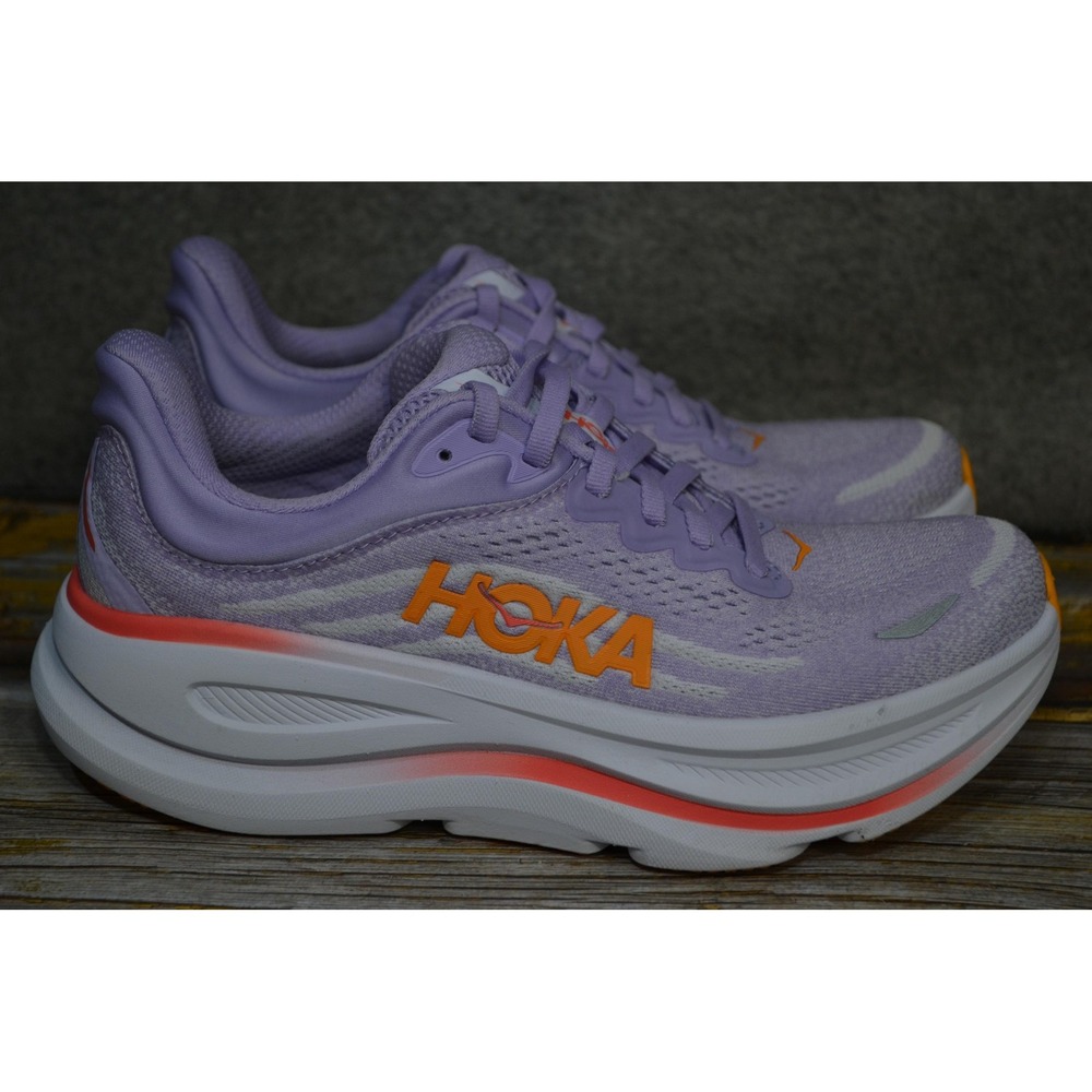 Hoka One One Bondi 9 Shoes Womens 6.5B Purple Running Sneakers 1162012 AGH